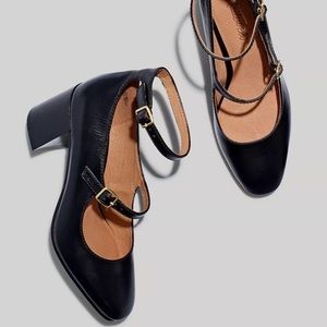 Madewell Maddie heeled Mary janes in black